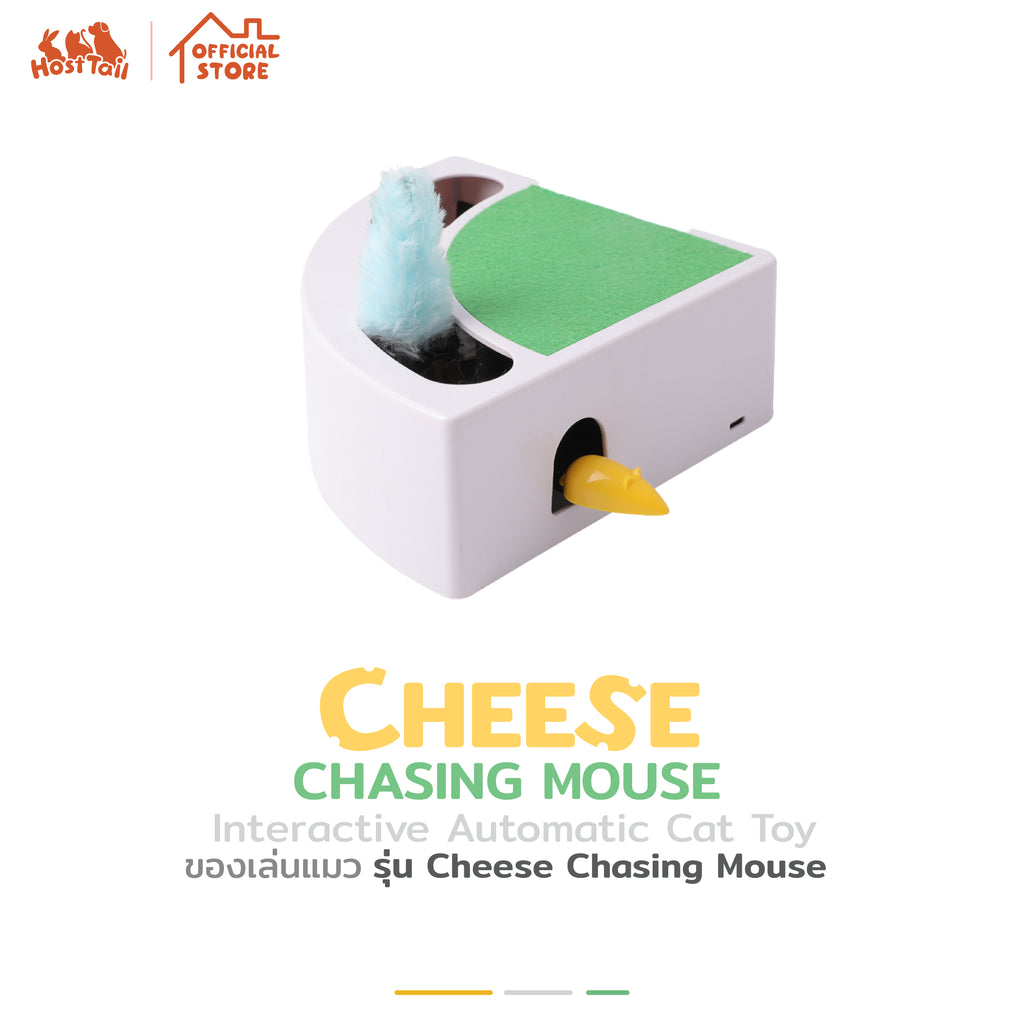 Hosttail  ของเล่นแมว Cheese Chasing Mouse สีเขียว